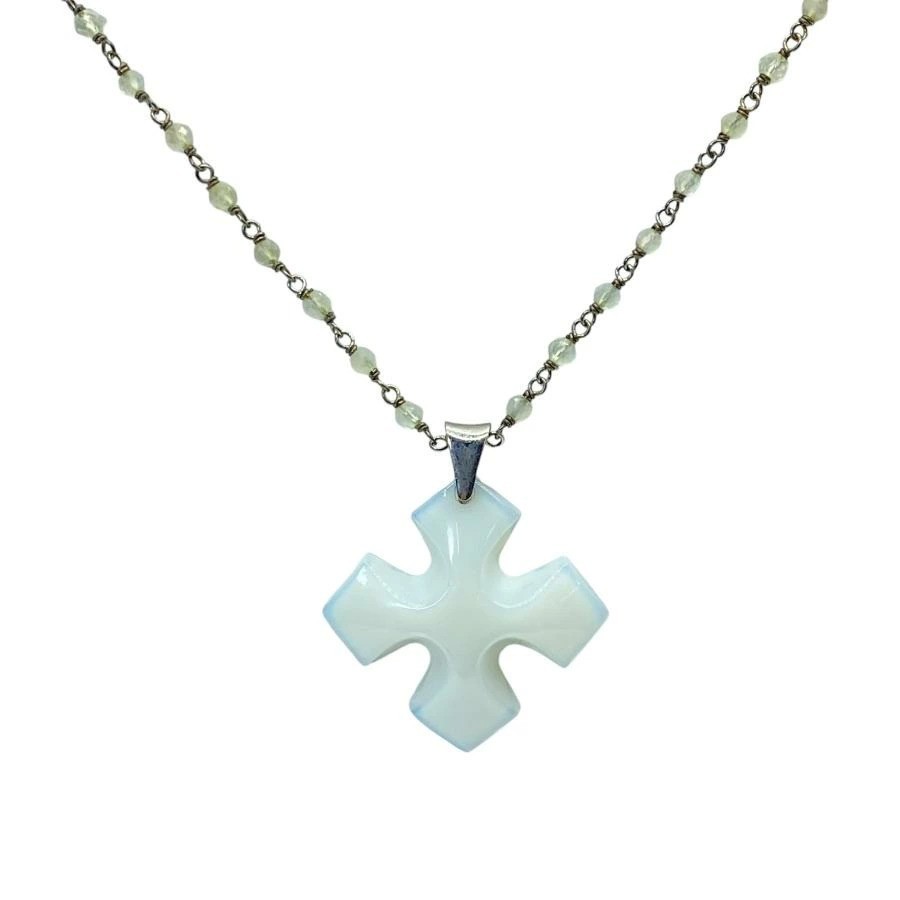 Baccarat Occitan Cross Pendant Necklace in 925 Silver with Gift Box 46cm