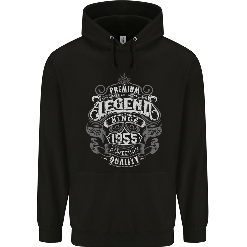 Premium Legend 70th Birthday 1955 Mens 80% Cotton Hoodie