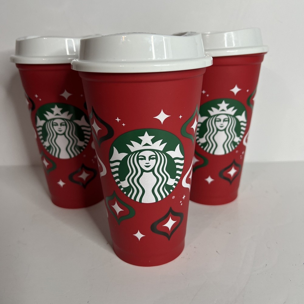 Starbucks Holiday 2023 HOT DRINK and Reusable Hot Cup Christmas NEW - Set of 3