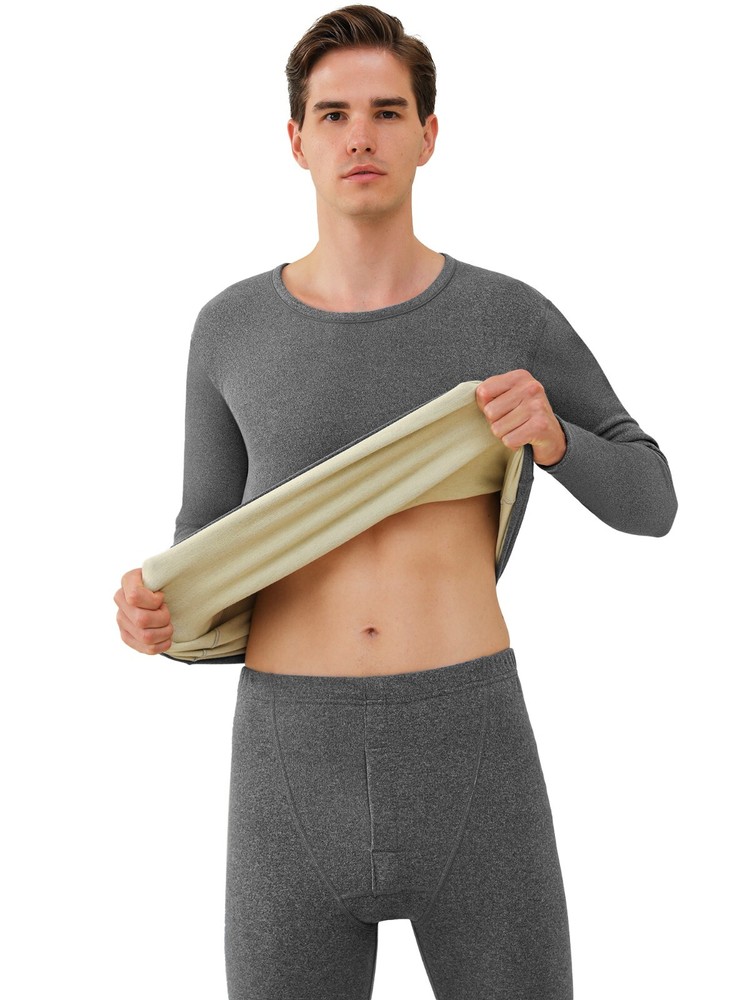 Men Long Johns Thermal Underwear for Winter Ski Warm Fleece Lined Base Layer Set