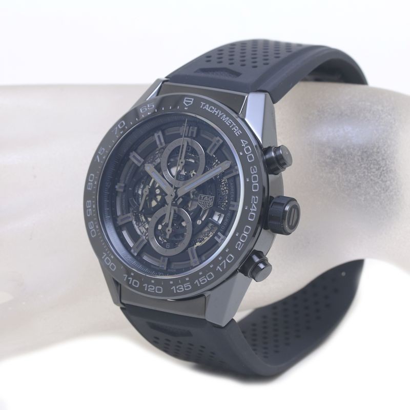 TAG Heuer Carrera Calibre 01 CAR2A90 Ceramic Rubber Strap Watch 437542