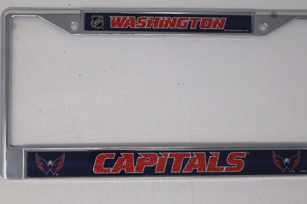 Washington Capitals NHL Chrome Metal License Plate Frame Rico Industries New