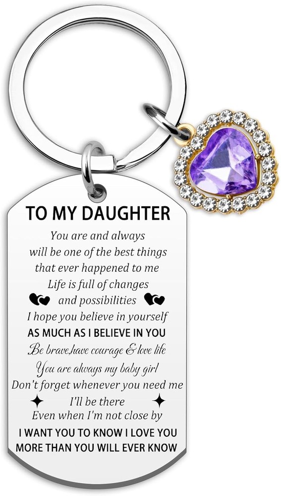 Valentines Day Gifts For Daughter Gifts From Mom Dad To My Daughter Keychain Ins