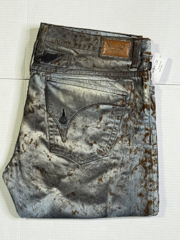New Men’s Robin’s Jean SZ 42 Style #D5696-LF LONG FLAP Bronce Vintage Tie-Dye