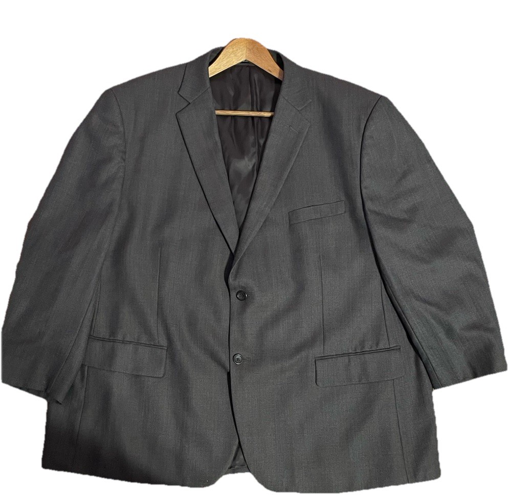 Joseph & Feiss Gold Men’s Gray Wool Windowpane Sport Coat Blazer Jacket Sz 54R