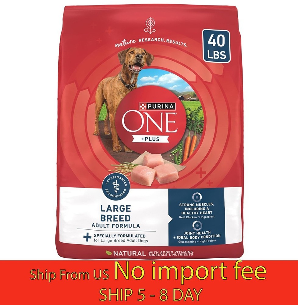 Purina ONE Plus Large Breed Adult Dog Food Dry Formula...Chicken , 40 lb (a19.5)