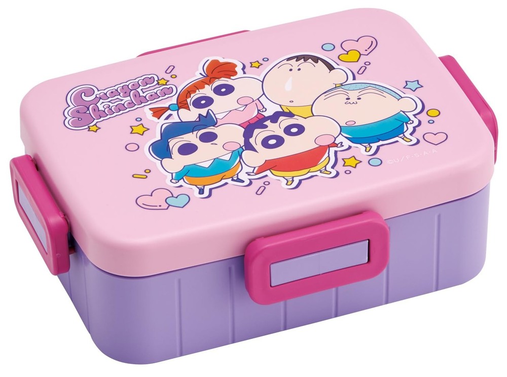 Skater 650ml 4-Point Lock Antibacterial Lunch Box Made in Japan Crayon Design