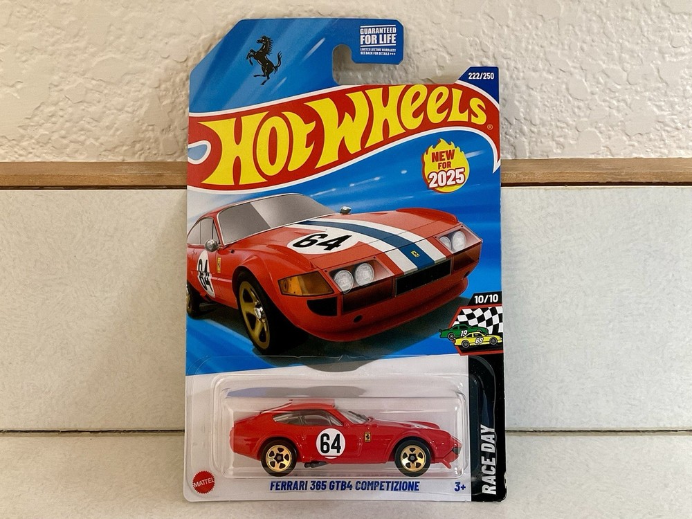 2025 Hot Wheels Ferrari 365 GTB4 Competizione (222/250) RED - Race Day #10/10