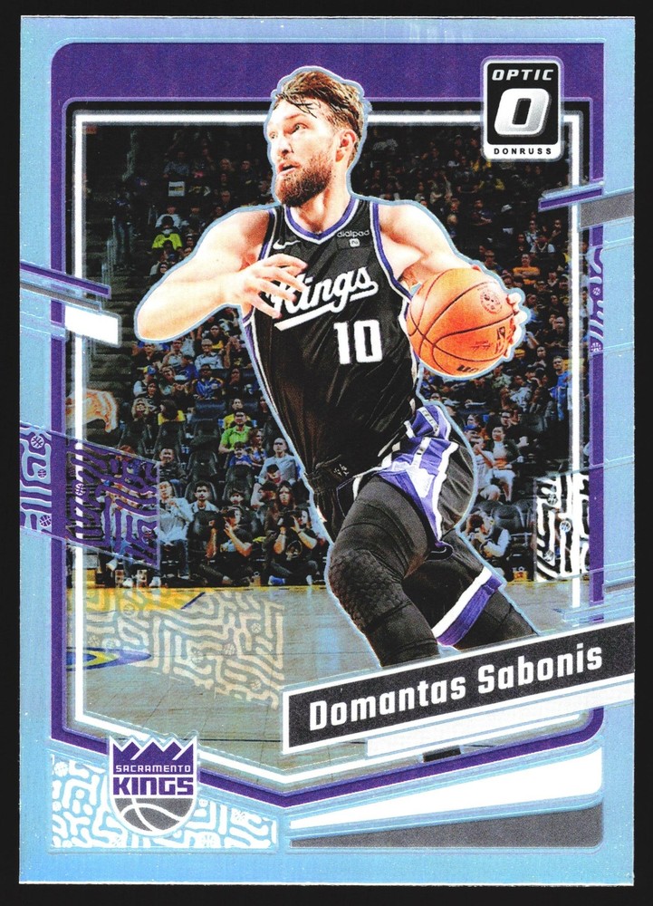 Domantas Sabonis HOLO Silver 2023 Donruss Optic Sacramento Kings No 142 Basketball Card