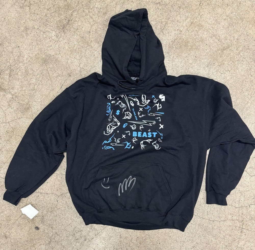 MR BEAST 24 HOUR LIVESTREAM LIMITED EDITION HAND SIGNED HOODIE SIZE XL Jimmy 26