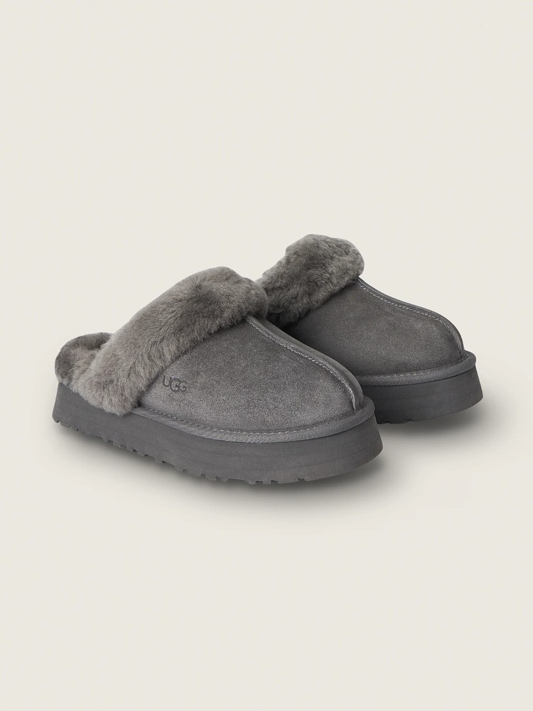 FLASH SALE!!! UGG Women's Disquette Grey Slippers AUTHENTIC FULL SIZE US NEW-image