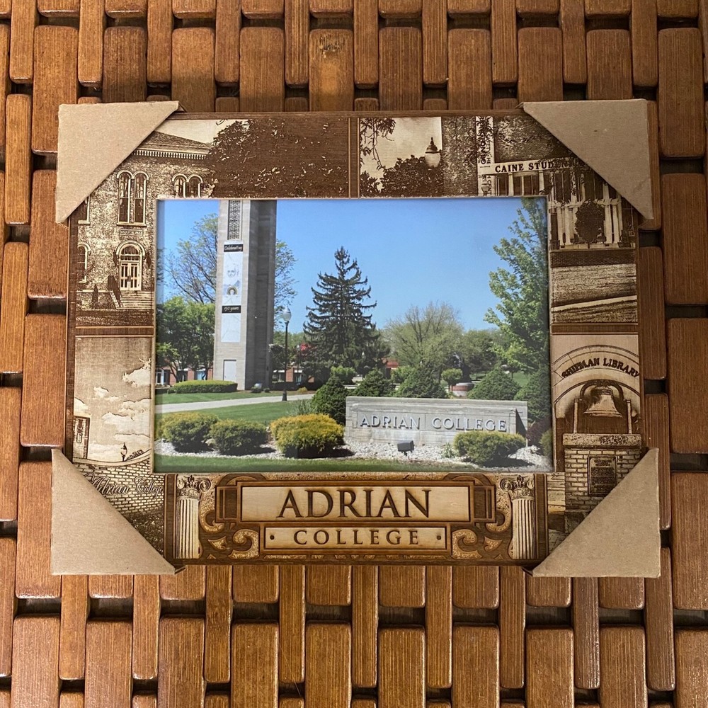 Adrian College Engraved Wooden 5x7 Picture Frame, New