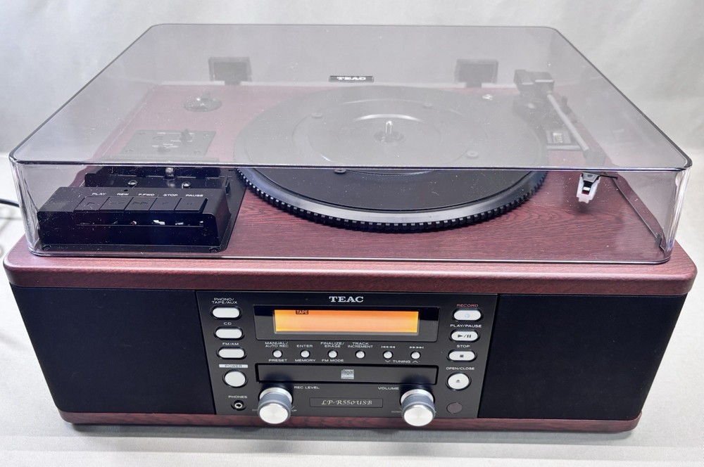 TEAC LP-R550USB Turntable CD Cassette Recorder USB Open Box Tested Works
