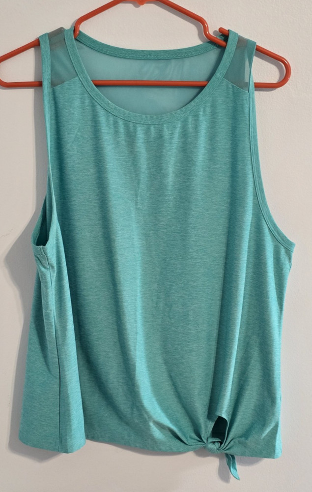 Reebok Women's Teal Round Neck Athletic Tank Top Size Large