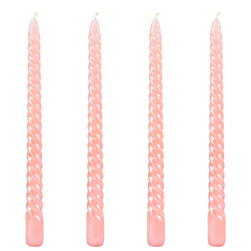 10 Inch Spiral Taper Candles Set of 4 Smokeless 8-Hour Burn
