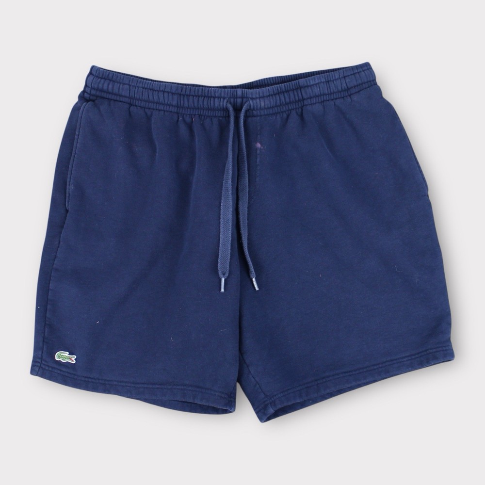 Lacoste Sport Mens Sweat Shorts Navy Blue Drawstring US XXL Fleece Athletic