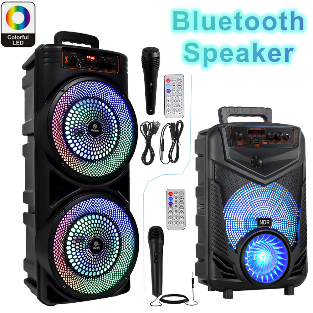 9000W Portable Bluetooth Speaker Sub woofer Heavy Bass Sound Party System W/ Mic