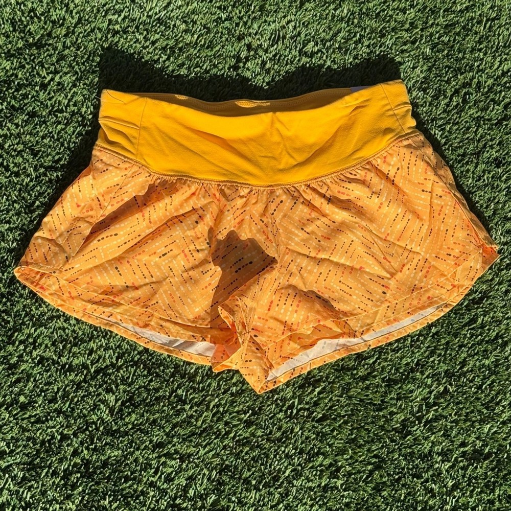 NWT Calia Womens 3 Inch Inseam Kick It Up Performance Shorts Orange Pattern
