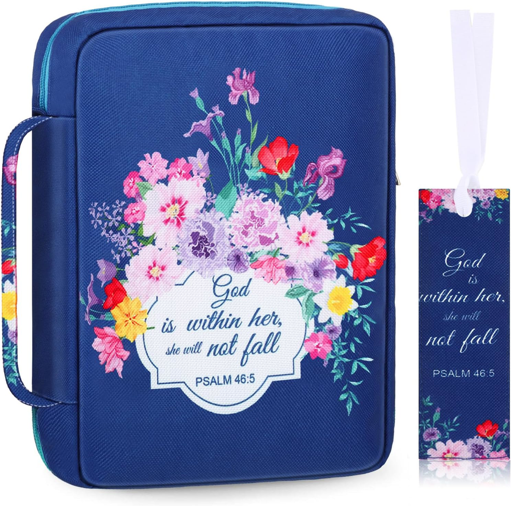 Floral Bible Cover for Women Portable Bible Case for Bible Study 10 Inch