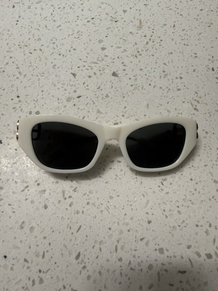 Balenciaga white and gold sunglasses
