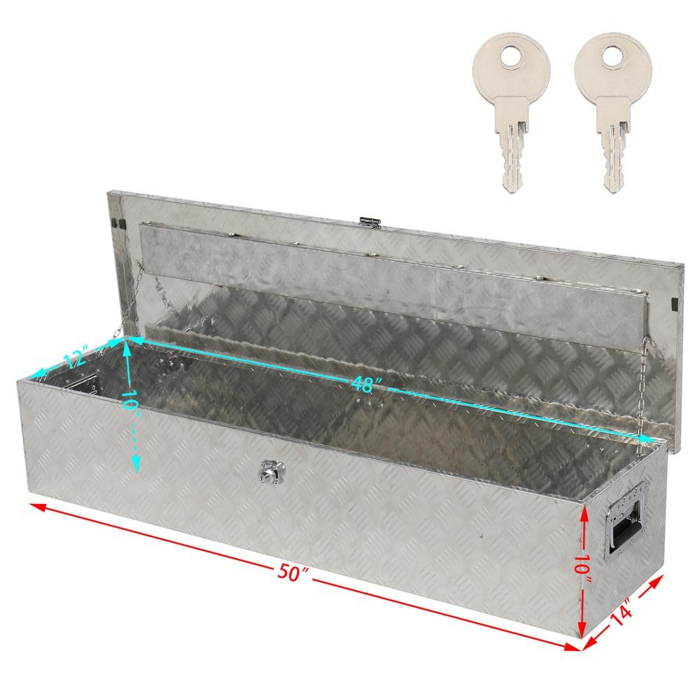 Aluminum Truck Bed Tool Box with Lock & Key for Secure Storage