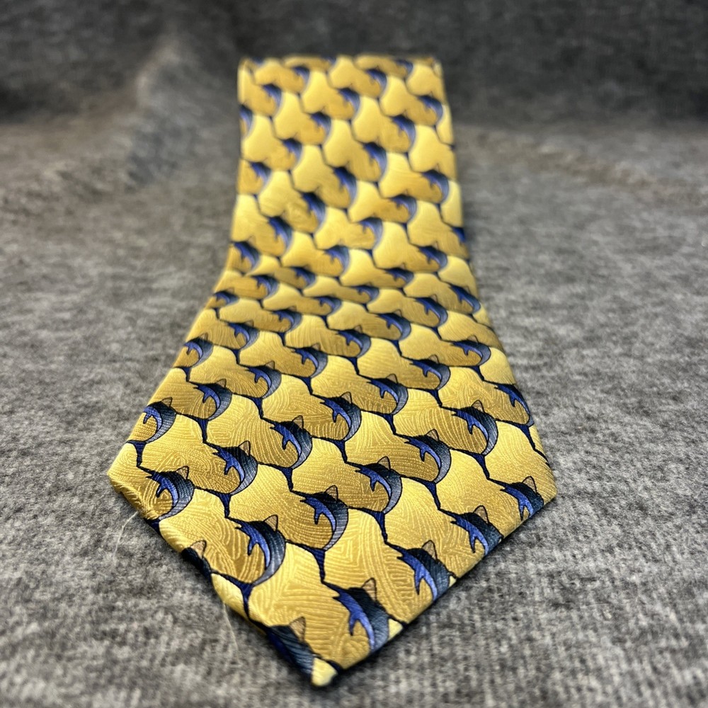 The Nature Conservancy Necktie 100% Silk Blue Marlin 3.75