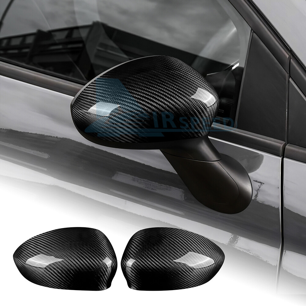 2PCS For Fiat 500 08-23 Real Carbon Fiber Clip-on Rearview Side Mirror Cover Cap
