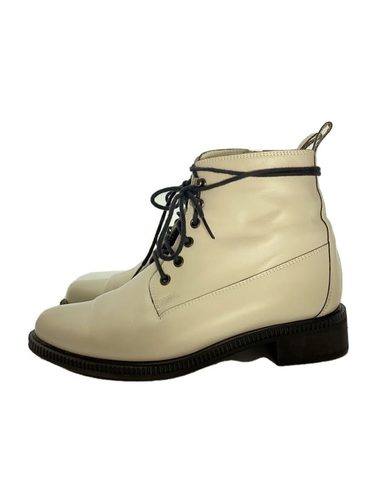 Ginza Kanematsu Lace-Up Boots/23.5Cm/Wht/198053/Side Zip-Up/Short 535