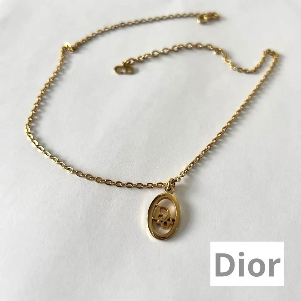 Christian Dior gold CD logo necklace Dior jewelry