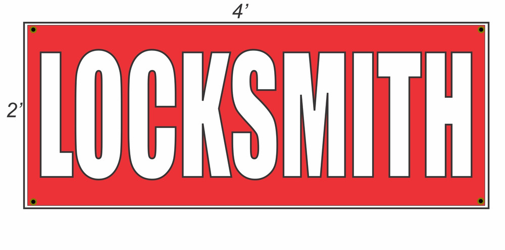 2x4 LOCKSMITH Red with White Copy Banner Sign NEW