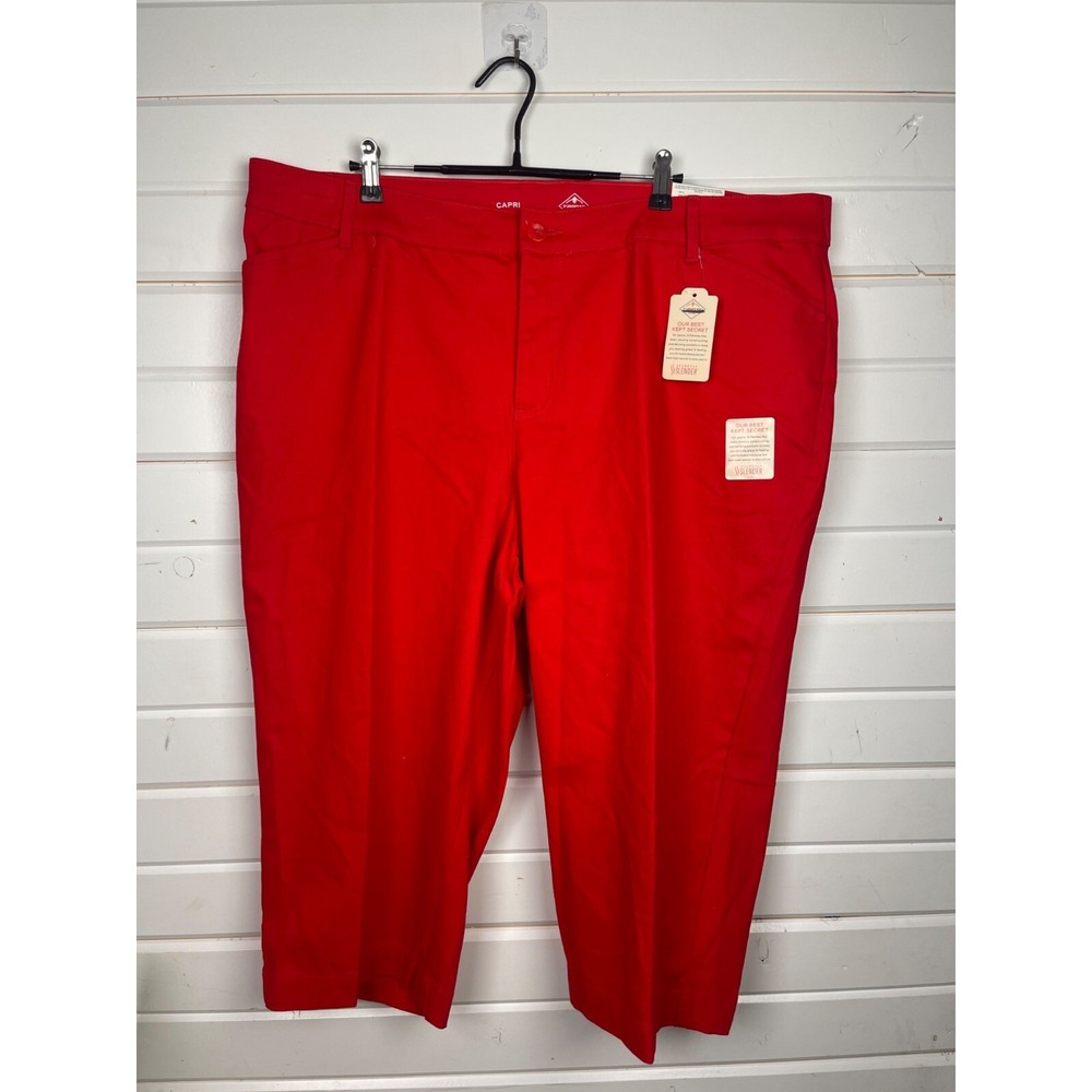 St. John’s Bay 22W Red Capri St. John's Bay Mid Rise Plus Secretly Slender Capri