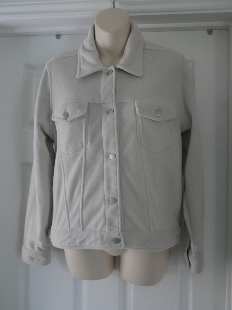 Chaqueta polar marfil Cotton Traders para dama talla 10 ropa para mujer abrigo cálido informal