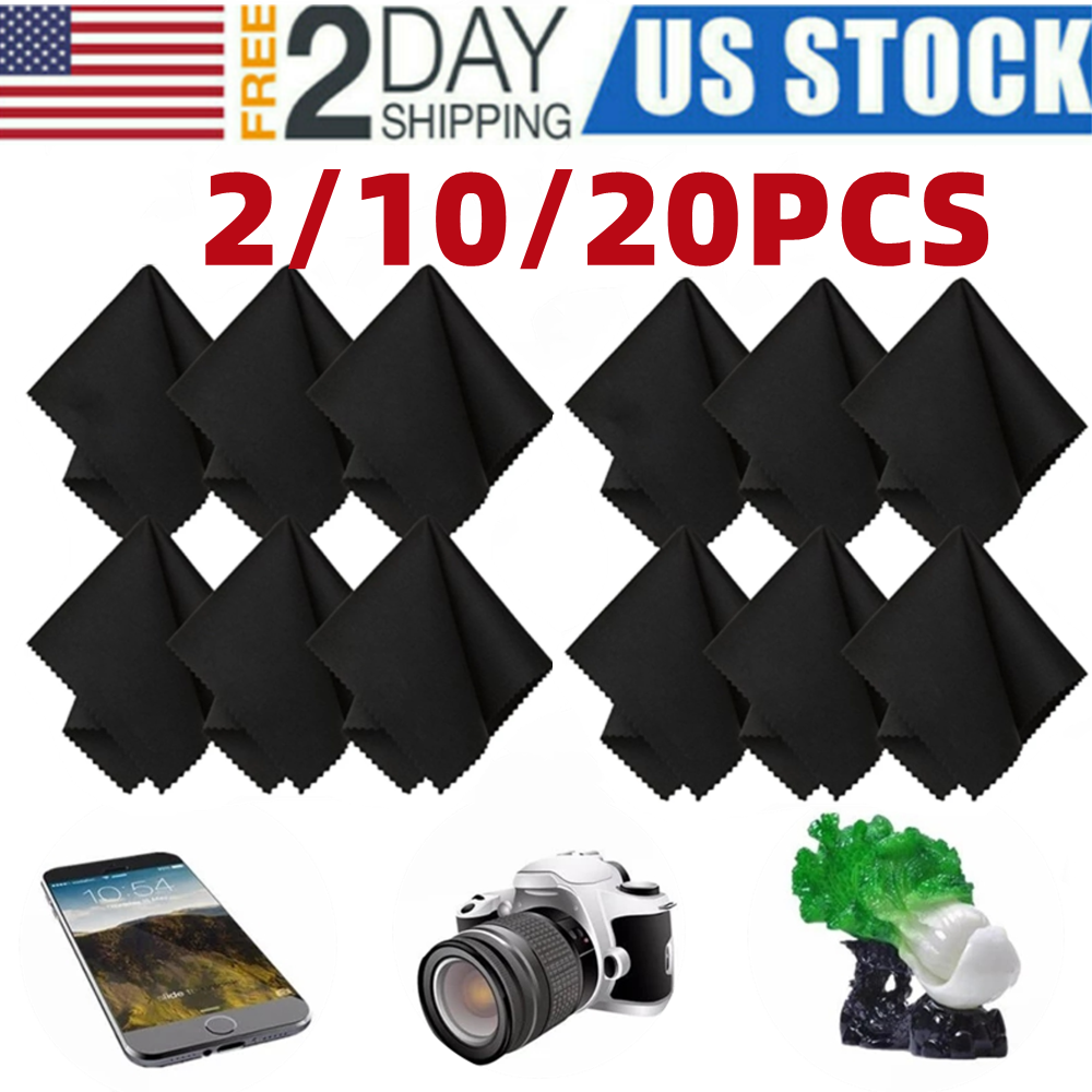 20-Pack Ultra-Soft Microfiber Cloths for Glasses Phones Screens Cameras