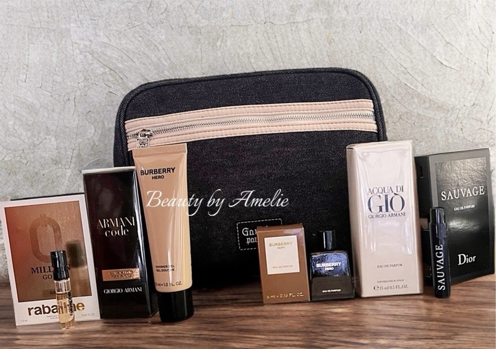 Men’s Cologne Lot Burberry Hero + Armani Code & Acqua Di Go Mini Splash & Spray