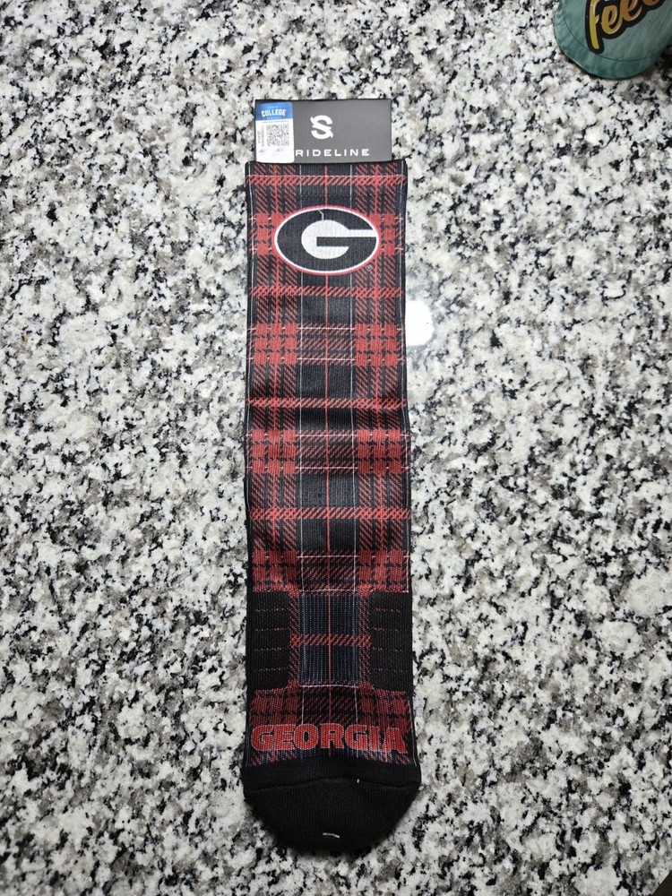 Georgia Bulldogs Plaid Dress Socks University Strideline Licensed NCAA Wear