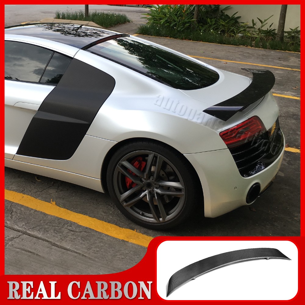 For Audi R8 GT V8 V10 Coupe 2008-15 Real Carbon Rear Trunk Spoiler Lip Wing Lid