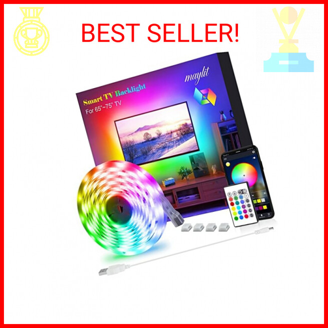maylit TV LED Backlight for 65-75in TVs, App and Remote Control LED Lights for T