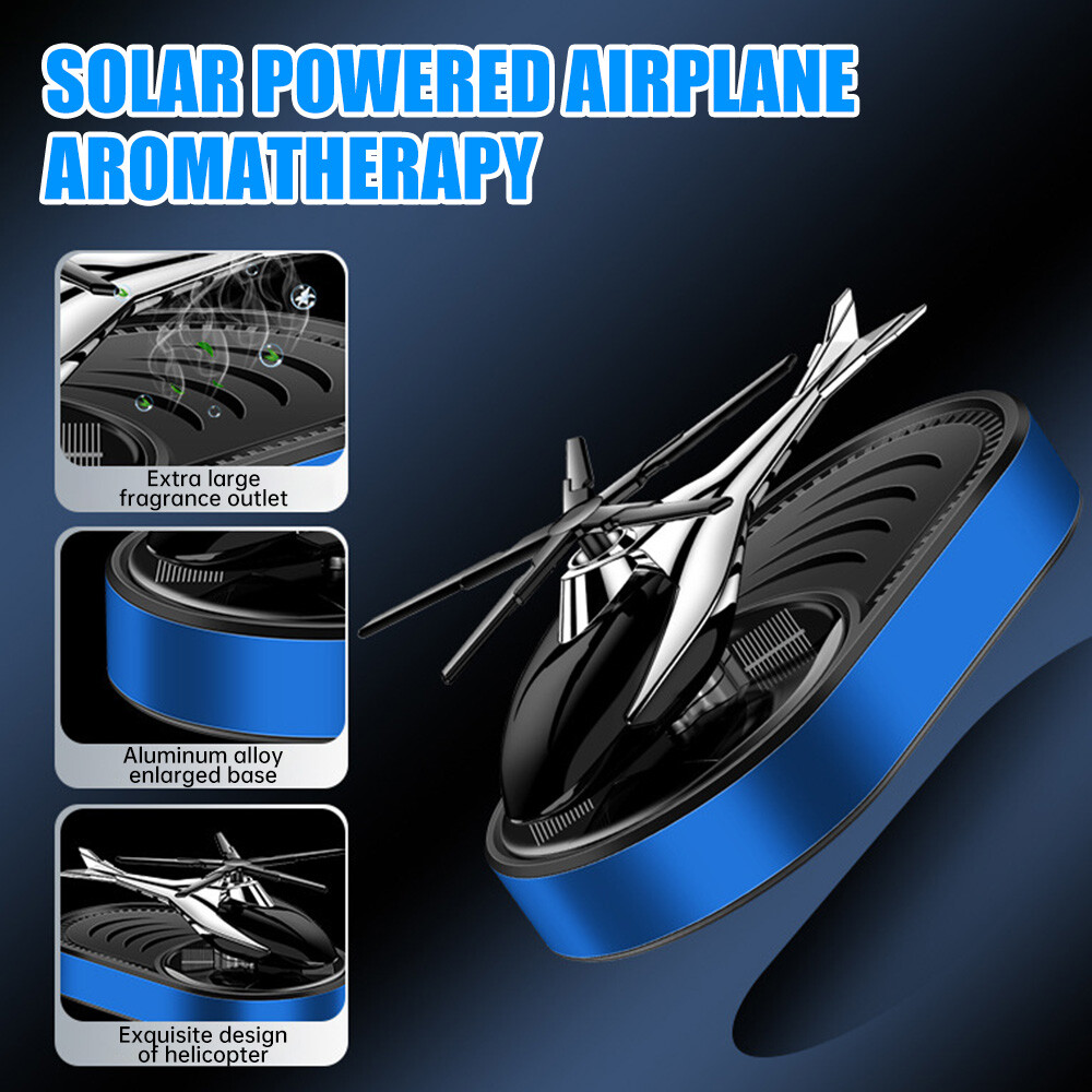 Car Air Freshener Solar Rotary Helicopter Perfume Ornament Aromatherapy Diffuser