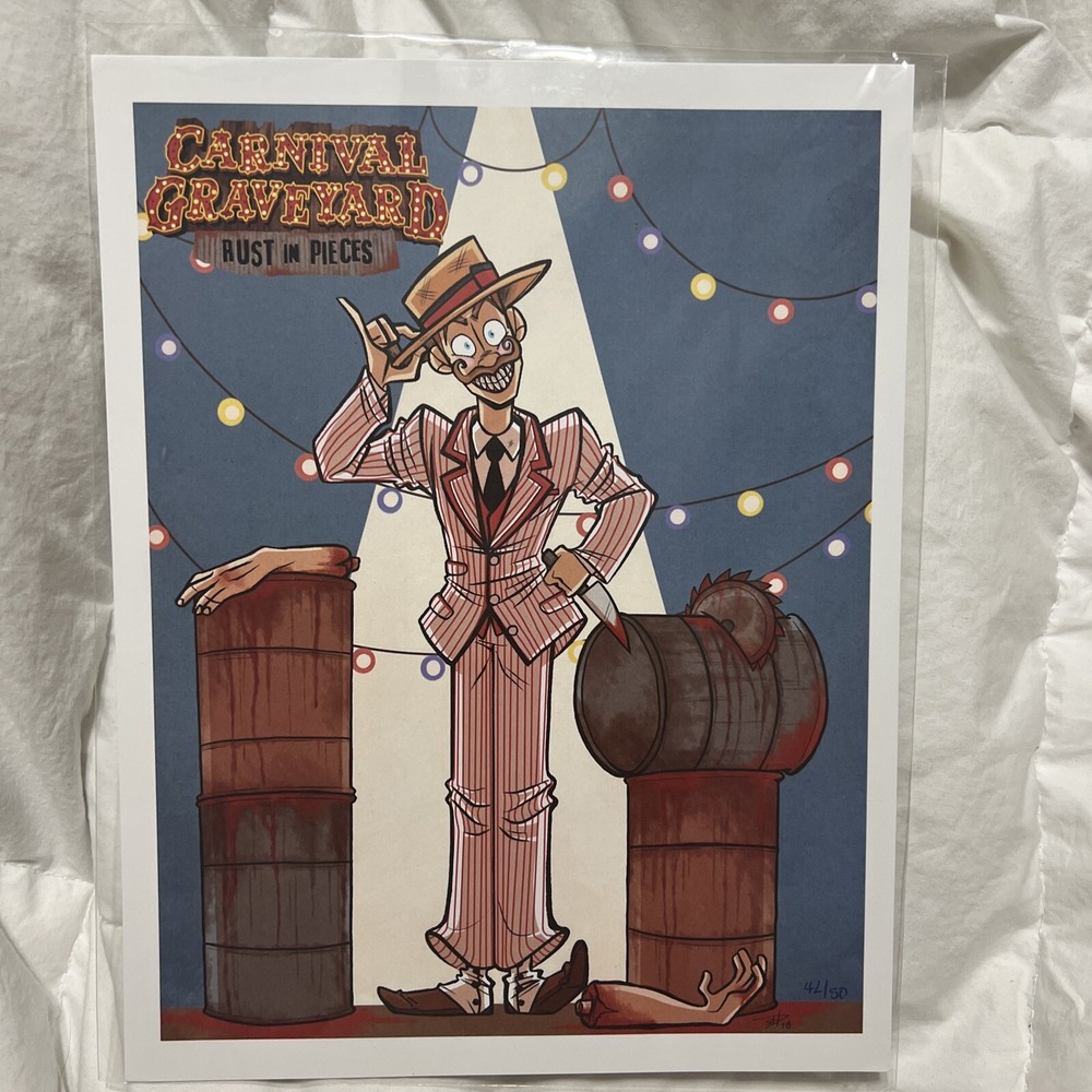 HALLOWEEN HORROR NIGHTS Universal Studios carnival graveyard art print 42/50
