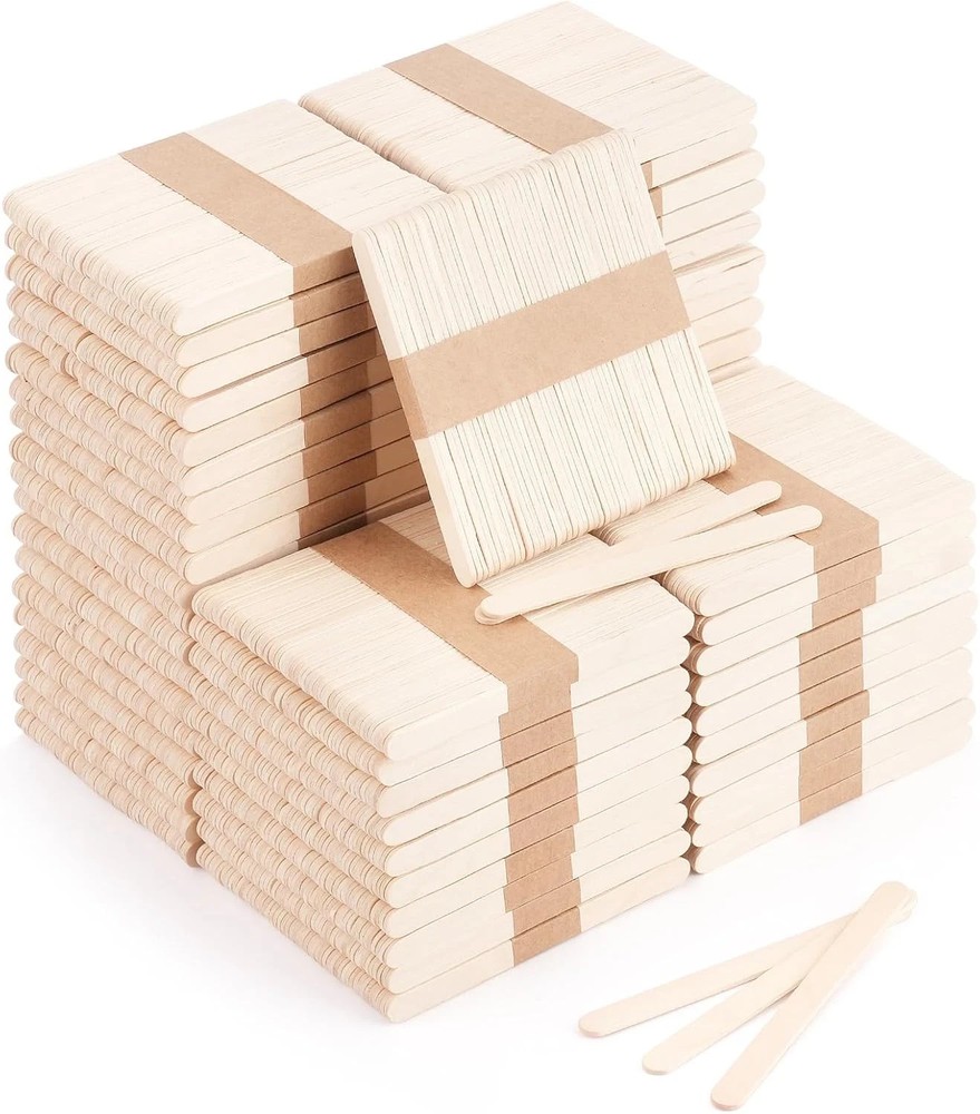 3000 Pcs Popsicle Sticks for Crafts 4.5 Inch Craft Sticks Bulk Ice Cream Stic...