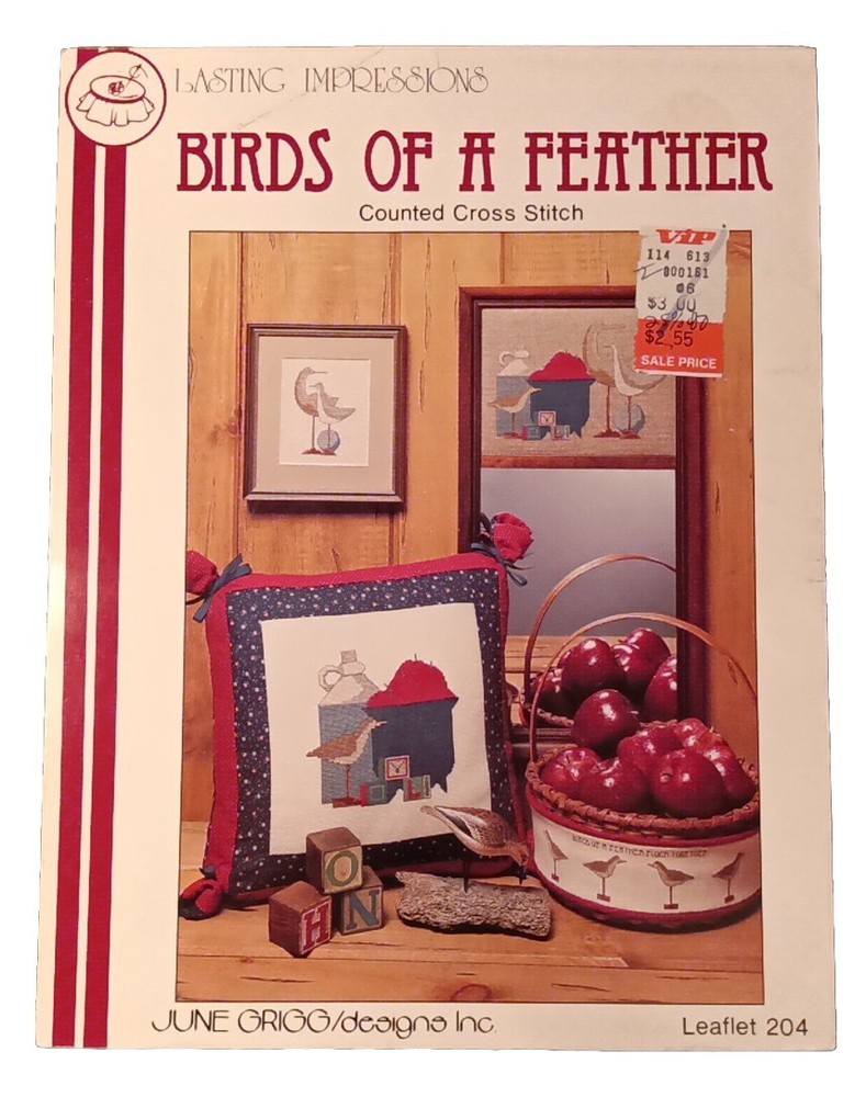 LASTING IMPRESSIONS- BIRDS OF A FEATHER LEAFLET 204 -COUNTED CROSS STICH PATTERN