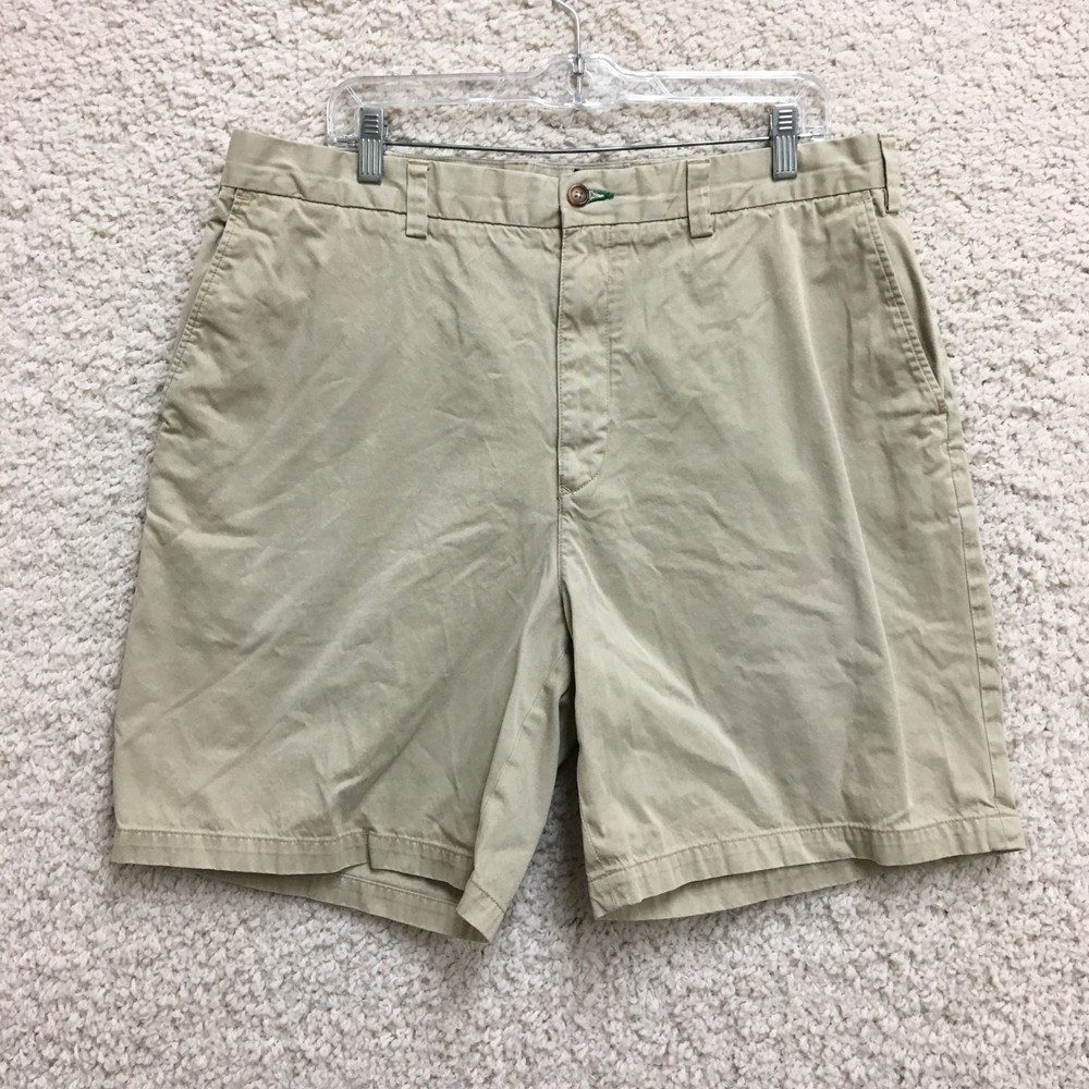 Tommy Hilfiger Shorts 38 Mens Khaki Chino Flat Front Casual Modern Fit Preppy