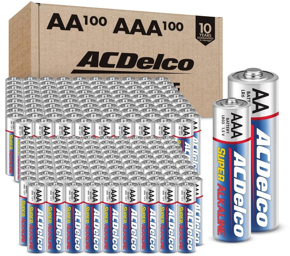 ACDelco AA and AAA 200-Count Combo Pack Super Alkaline Batteries, 100-Count E...