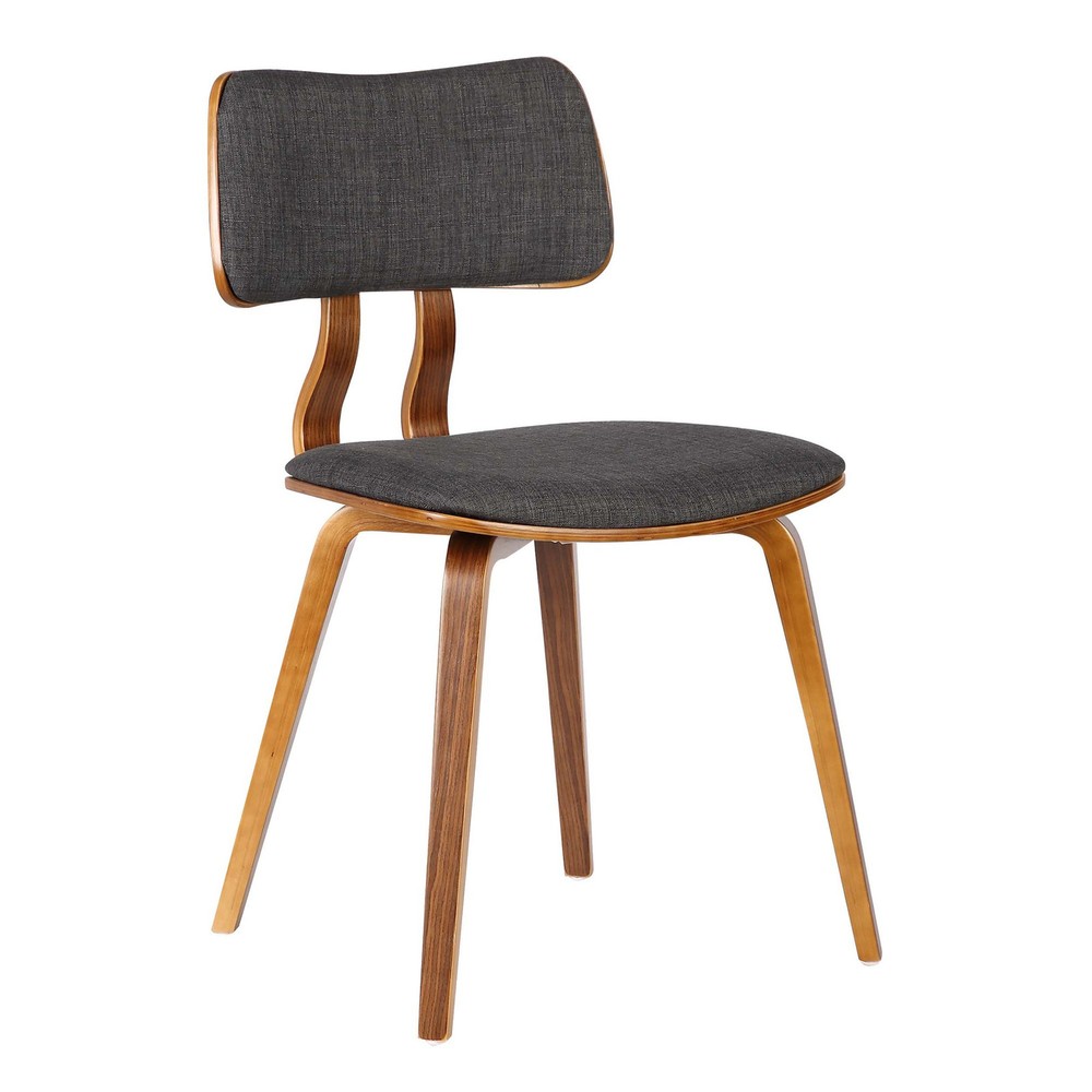Jaguar Charcoal Fabric Dining Chair with Walnut Wood Finish