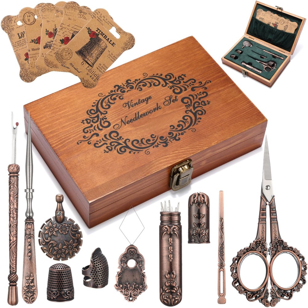 Embroidery Scissors Kits Vintage Victorian Needlework Gift Set Include Antiqu...
