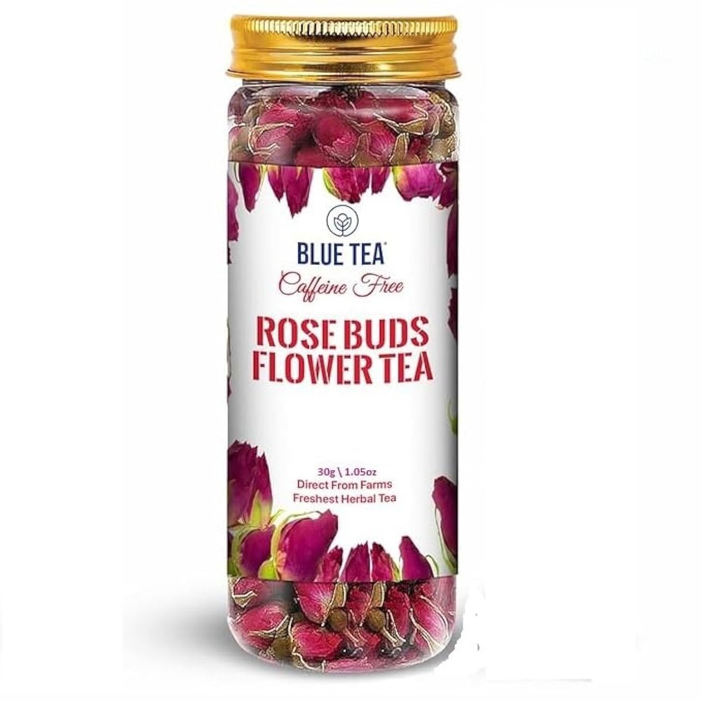 BLUE TEA - Rose Buds Herbal Detox Tea - 1.06 Ounce | Grade A | Caffeine-Free