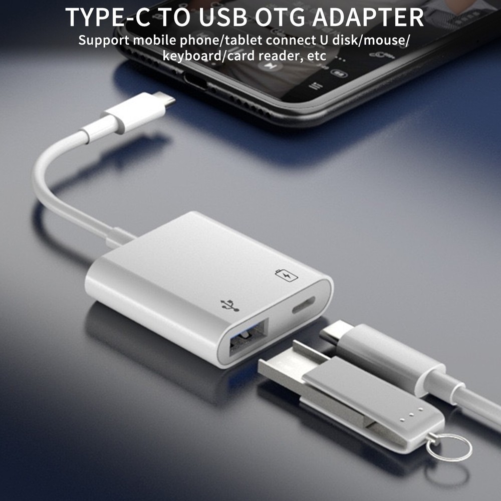 OTG Adapter Type‑C to USB3.0 2 in 1 Converter Charging Cable Free Drive Connect