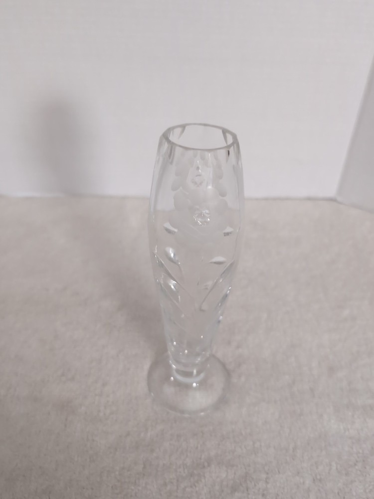 Vintage Cut Lead Crystal Bud Vase 8 Inch Elegant Giftware