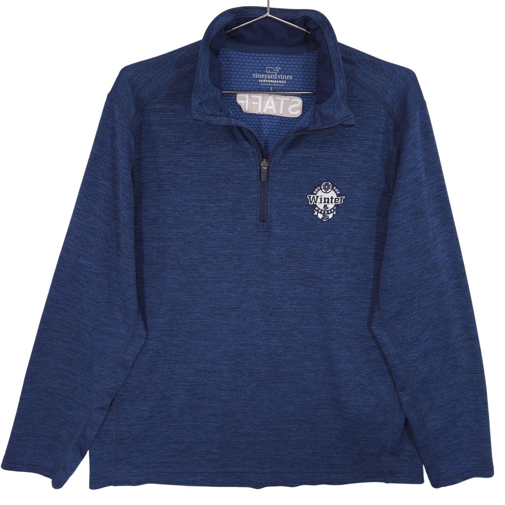 Vineyard Vines Sankaty Pullover Mens L Blue Boston Red Sox Winter Weekend Staff