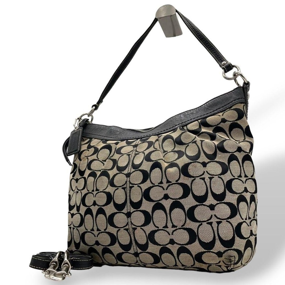 Coach Black Signature Canvas Shoulder Bag Authentic G04202971